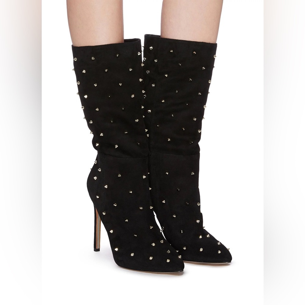 Sam Edelman Waylyn Studded Suede Stiletto Boots - Picture 1 of 3